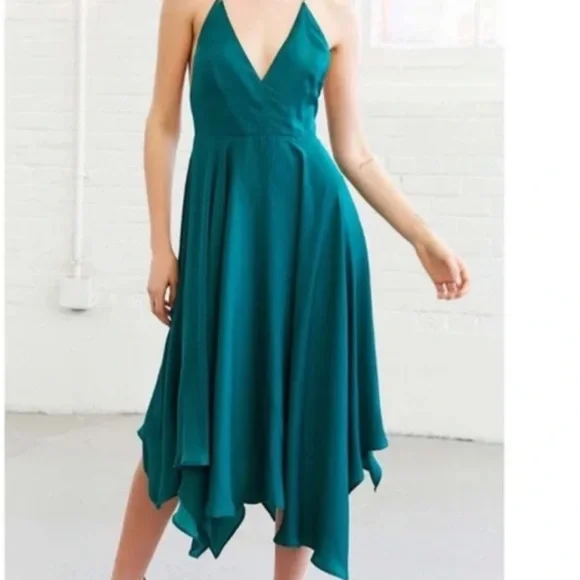 Formal Midi Dress emerald green size 8 sleeveless - Picture 12 of 15